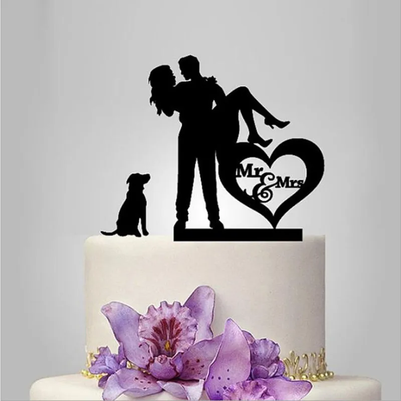 Принцесса Hug с 1 свадебный торт Топпер собакой/Свадебная подставка/Свадебные