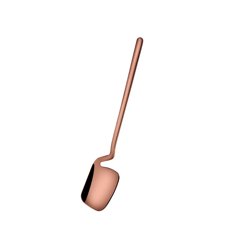 Rose Gold Spoon Кофейные ложки и Десертные Вилки для фруктов, 304 нержавеющая сталь - Цвет: Rose Gold Spoon