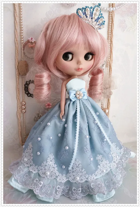 Ручной работы DIY 1/6 blyth Кукла одежда модные куклы кружевные аксессуары платье +