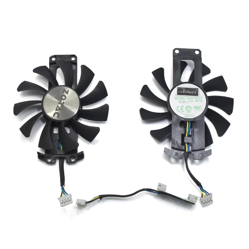 2 шт./лот GA81S2U 12 В 0.38A 75 мм 4Pin Apistek кулер вентилятор для ZOTAC GTX960 4 г PCI-EDC вентилятор видеокарты