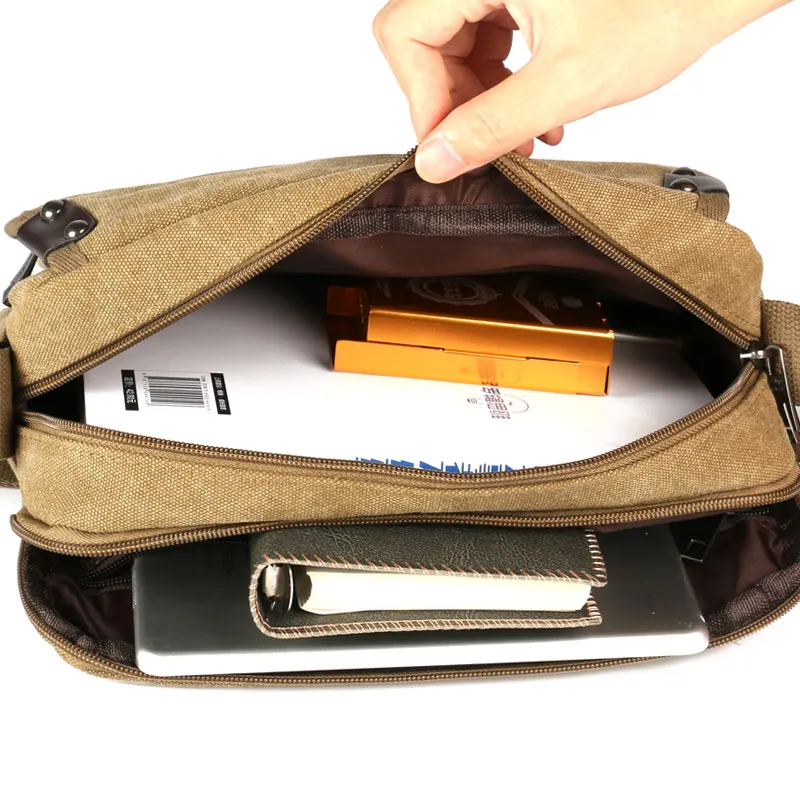 Ruil модные Одежда высшего качества мужские парусиновые сумки на плечо