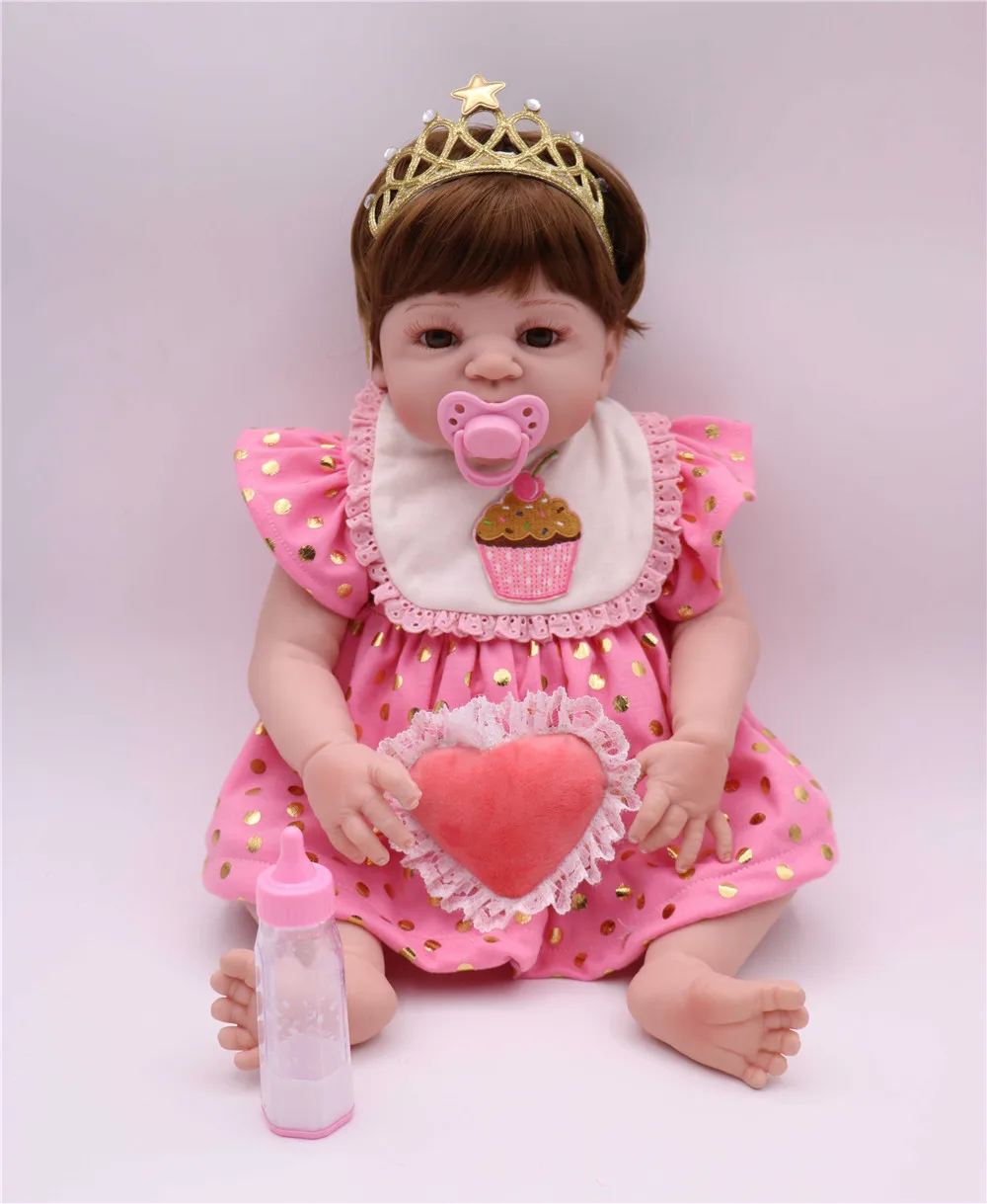 23&quot Full body silicone vinyl reborn Toy Lifelike modeling Real touch bebe alive infant dolls baby Child play house briquedos | Игрушки и