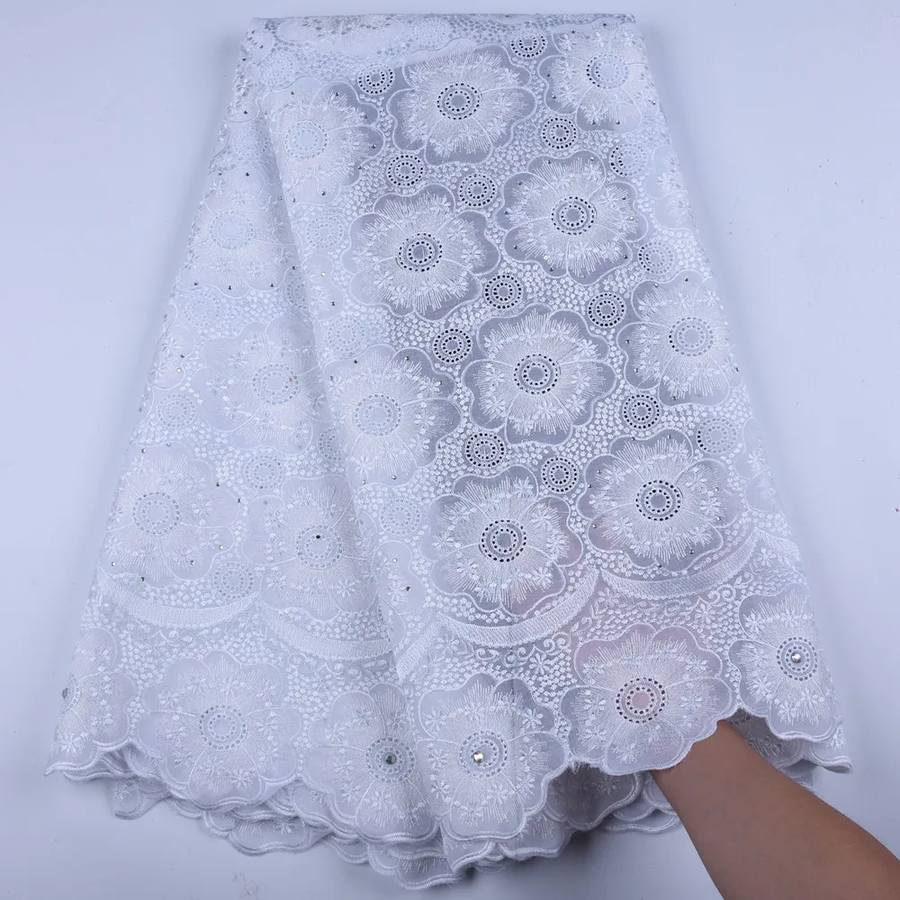 

Best Selling African Nigerian Swiss Cotton Voile Lace Fabric High Quality Swiss Voile Lace In Switzerland For Wedding DressF1140