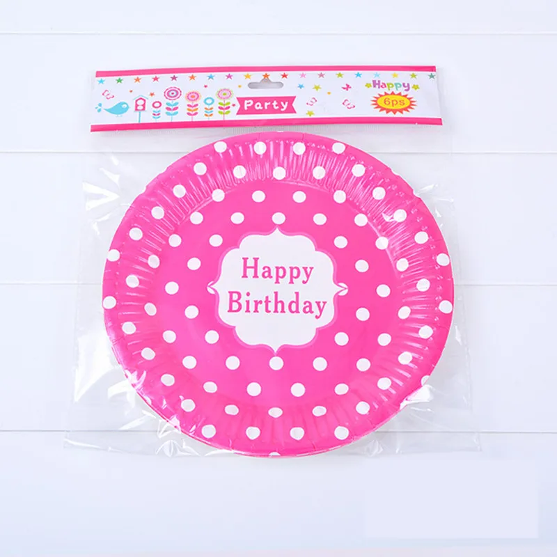 6 шт. 7 дюймовый цветной круглый горошек одноразовые тарелки для выпекания