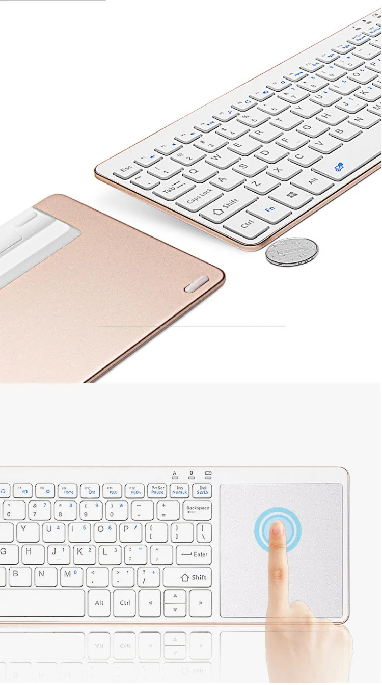 Абсолютно новая мини беспроводная английская Bluetooth Клавиатура Мышь тачпад для Windows Android PC