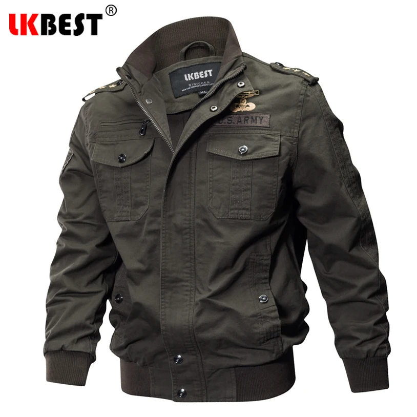 LKBEST/зимняя мужская куртка бомбер пилот ВВС Мужская ветрозащитная в стиле
