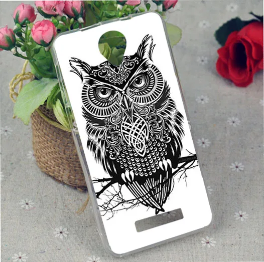 Fly IQ4514 DIY узор Мягкие TPU телефон задняя крышка кошка сова бабочка пион розы чехол