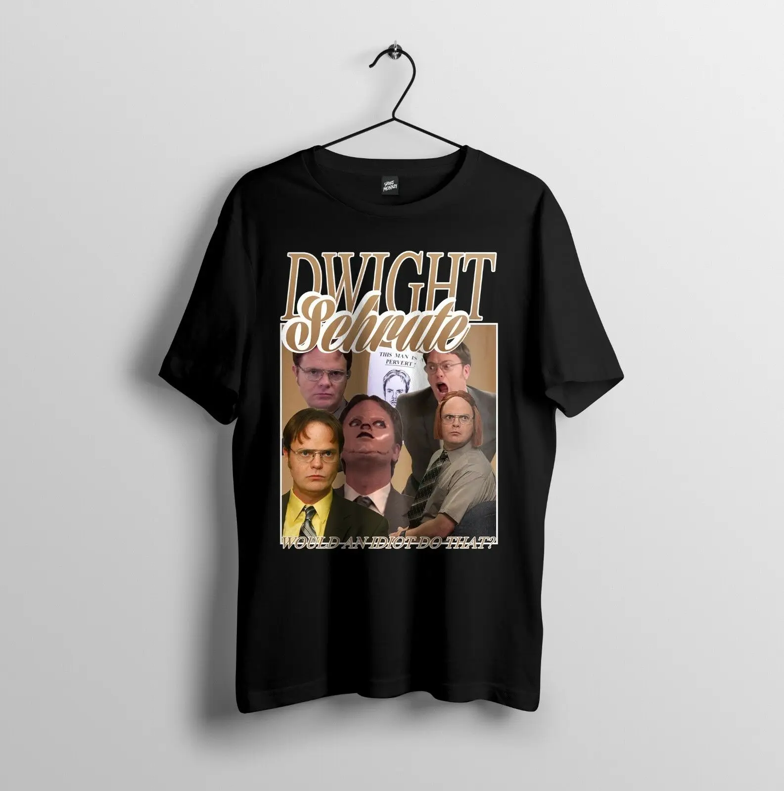 Забавная винтажная Мужская футболка Dwight Schrute в стиле унисекс с круглым вырезом