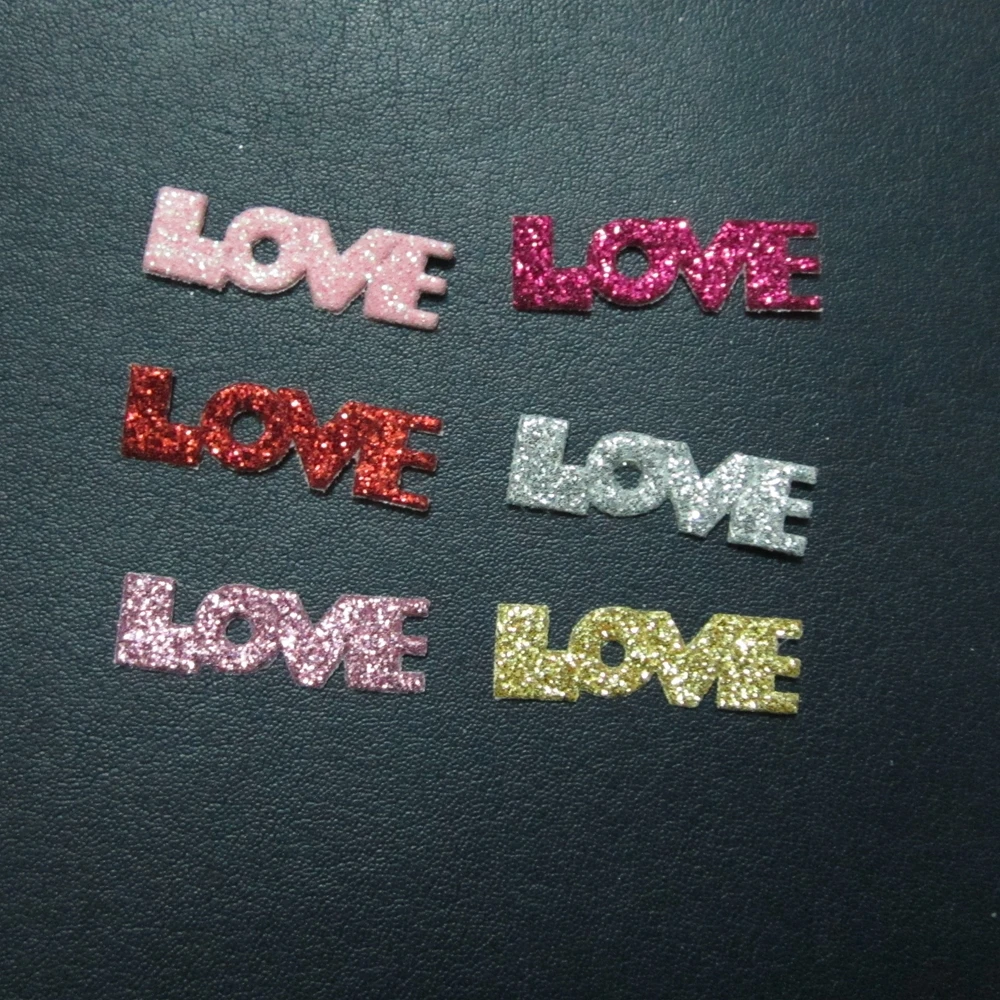 50 шт. рельефные аппликации LOVE 26 х8 мм|Заплатки| |