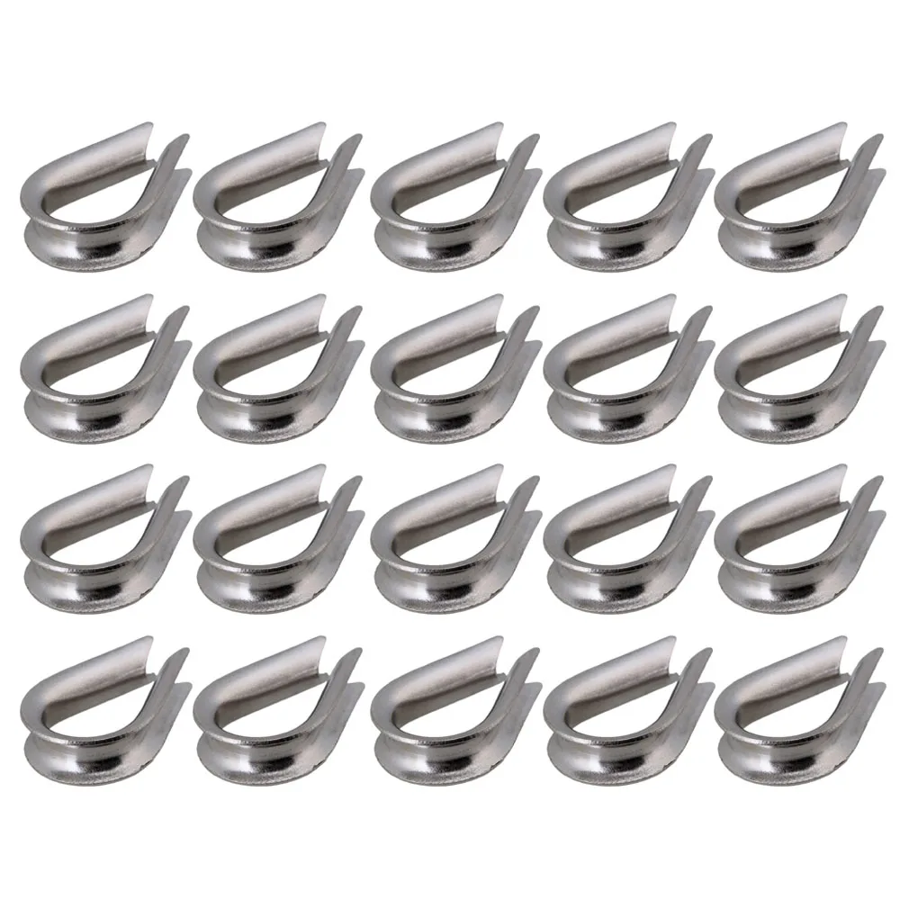 

Silver Tone M2 304 Stainless Steel Galvanized Wire Cable Rope Thimble Winch Wire Loop Pack of 50