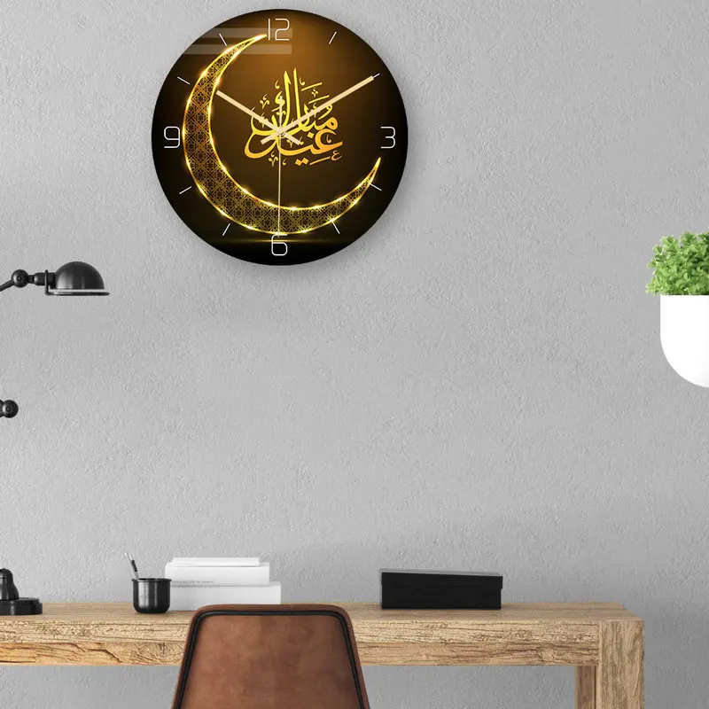 Мусульманский узор настенные часы современный дизайн 3D бесшумные Horloge акриловый