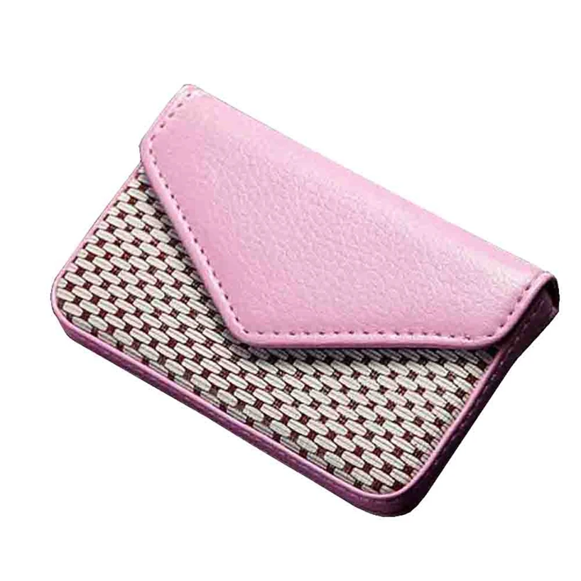 Aelicy для мужчин и женщин из искусственной кожи мини карточный кошелек повседневное ID Имя держатель для карт Чехол для карт - Цвет: PK