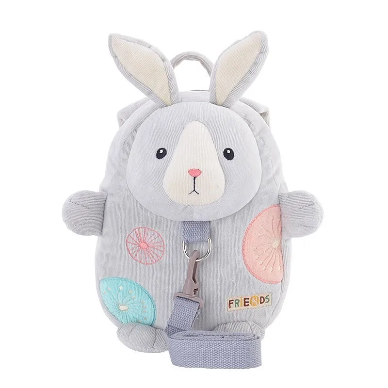 Gray Rabbit Детский рюкзак с ремнем на поводке, плюшевая кукла, школьный рюкзак для малышей, сумка с защитой от потери - Цвет: Gray Rabbit