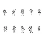 Виниловые наклейки на семейный автомобиль, покрывающие тело, черные, C7-1423