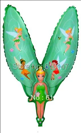 Бесплатная доставка 50 шт./лот Смешать цвет Фольги воздушный шар Гелия Tinkerbell