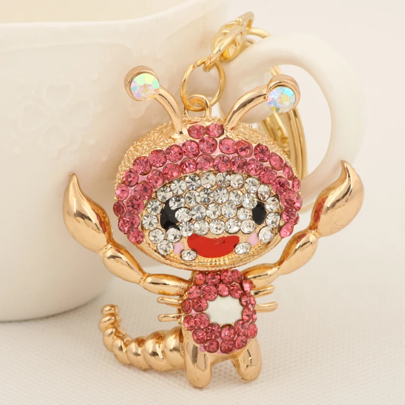 Creative Crystal Scorpion Key chains Ring Fashion Rhinestone Animal Metal Keychain Keyring For Women Bag Charms Pendant Jewelry | Украшения