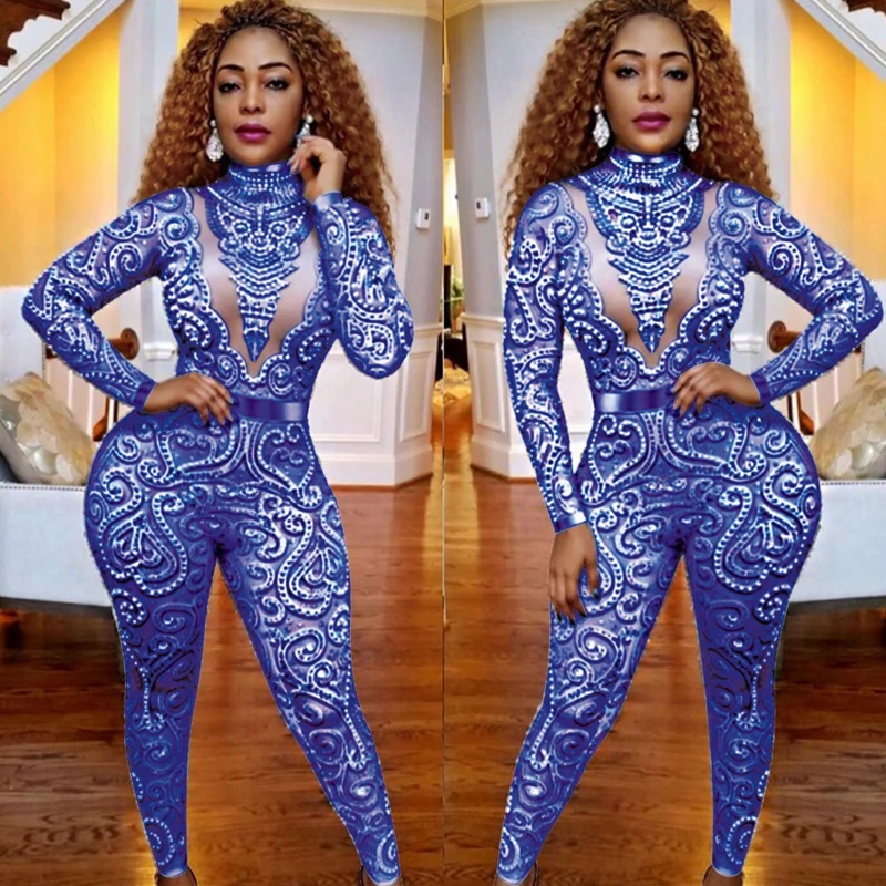 Great 2019 Hot Sale Sexy Rompers Womens Jumpsuit Nightclub Sequin Vintage Cocktail Elegant Long Woman Overalls | Женская одежда