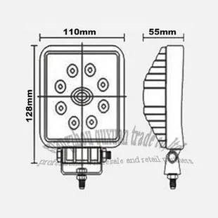wholesale 9LED 27W Square universal Spotlight daytime running light 12-24V high power LED white color in free shipping | Автомобили и