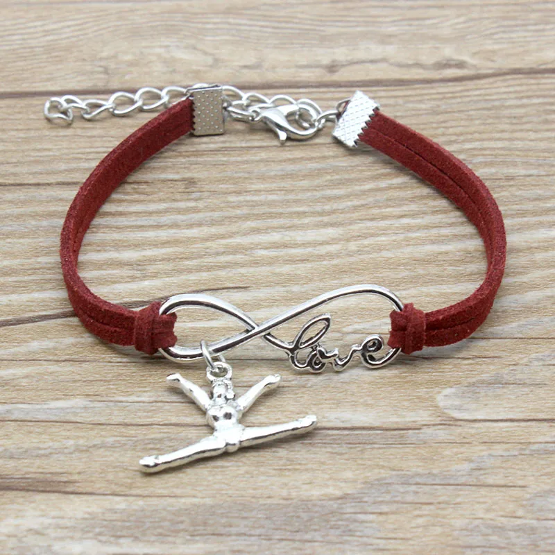 HLLZH Multi-colored Antique Silver Girl do Yoga Pendant Charm Bracelets Handmade Weave Leather For Women Men Jewelry | Украшения и