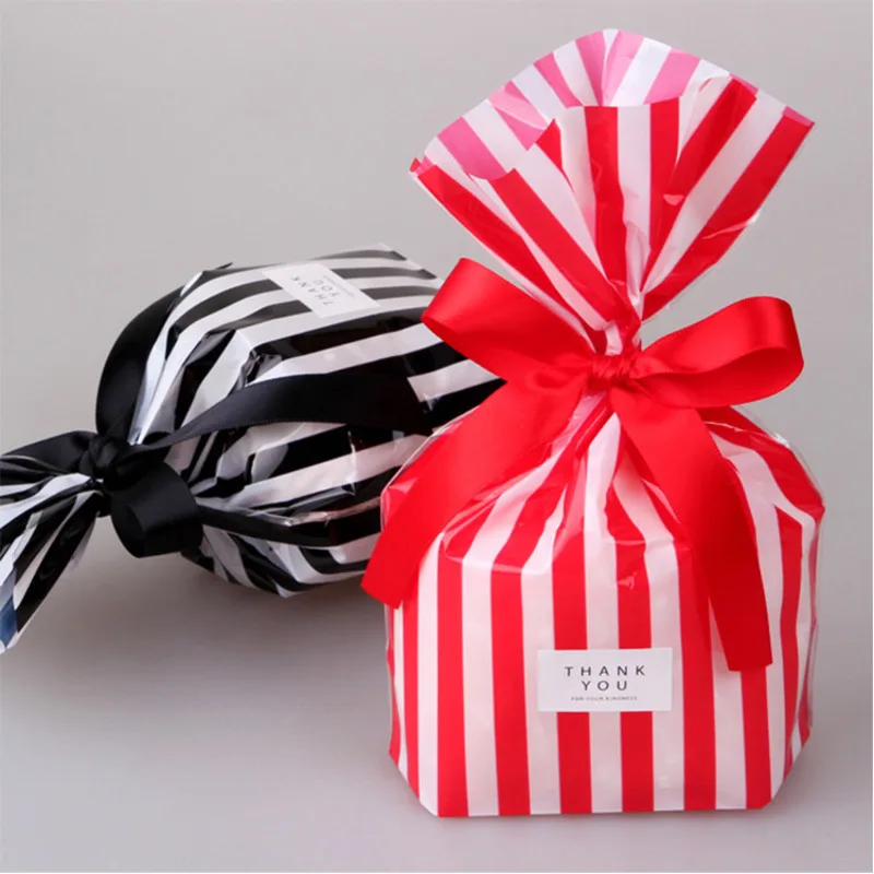 50pcs Black White Striped Candy Bag Wedding Decoration Birthday Cookie Bags Box Favors Baby Shower Bridal Party Gift | Дом и сад