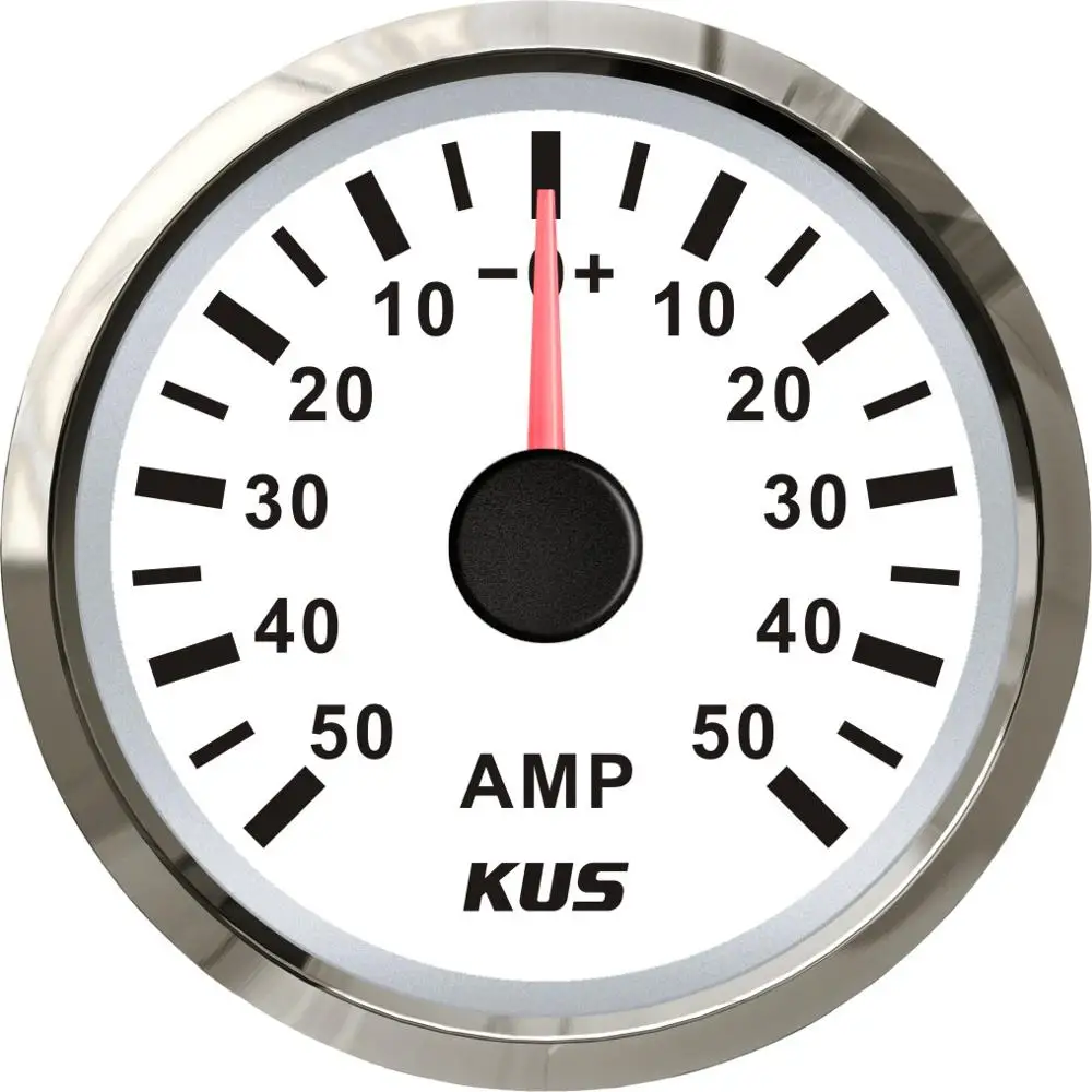 

New KUS 52mm Waterproof Ampere Gauge Ammeter AMP Meter 50A With Current Sensor 12V/24V With Backlight For Car Boat