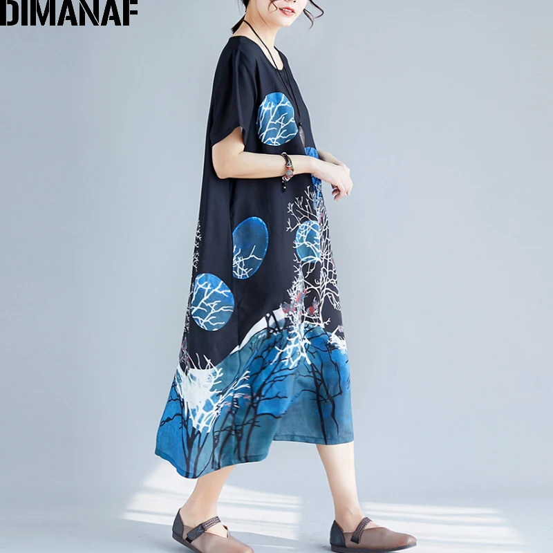 DIMANAF женское платье большого размера винтажные Большие размеры женские Vestidos