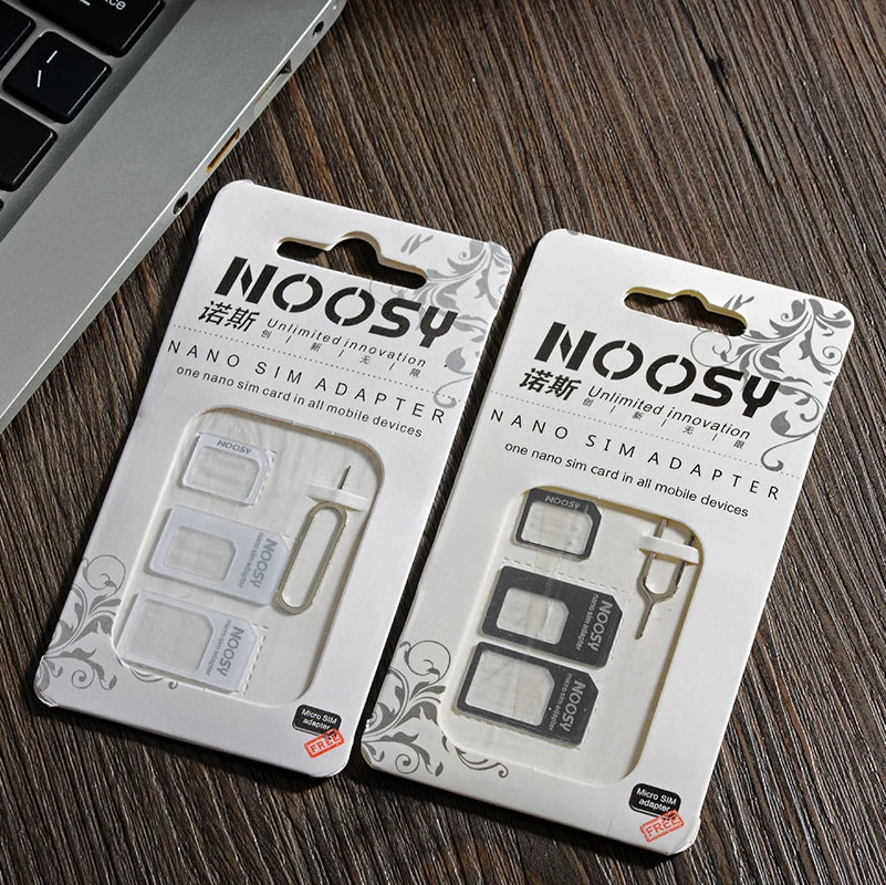 500pcs Nano SIM Card Adapter 4 in 1 micro sim adapter with Eject Pin Key for iPhone 4/4s/5/5S/Samsung/Huawei/xiaomi holder | Мобильные