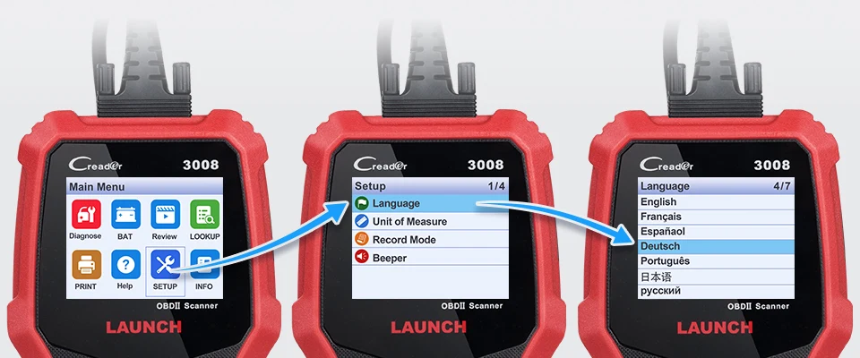 LAUNCH Creader 3008 Сканер Поддержка полного obd2+ тестер батареи Функция CR3008 OBDII считыватель кода диагностический инструмент Бесплатное обновление