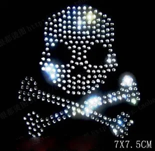 Стильные стразы горячей фиксации с черепом 20 шт./лот термотрансферный дизайн