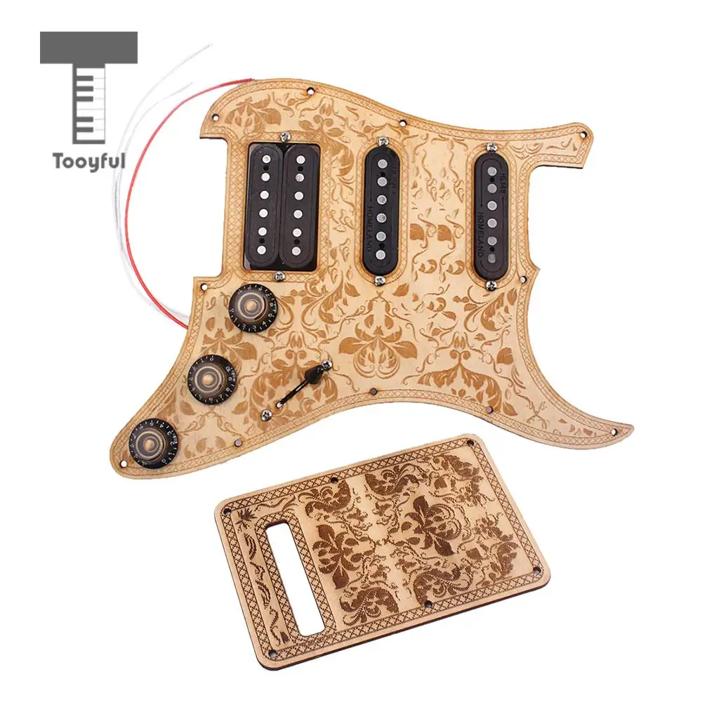 Tooyful Maple Wood SSH Prewired Alnico V Humbucker Pickguard набор царапин для сменный фиксатор