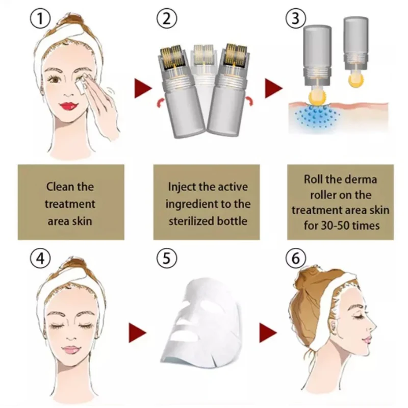 Новейший тонкий титановый микро ролик для кожи лица автоматический