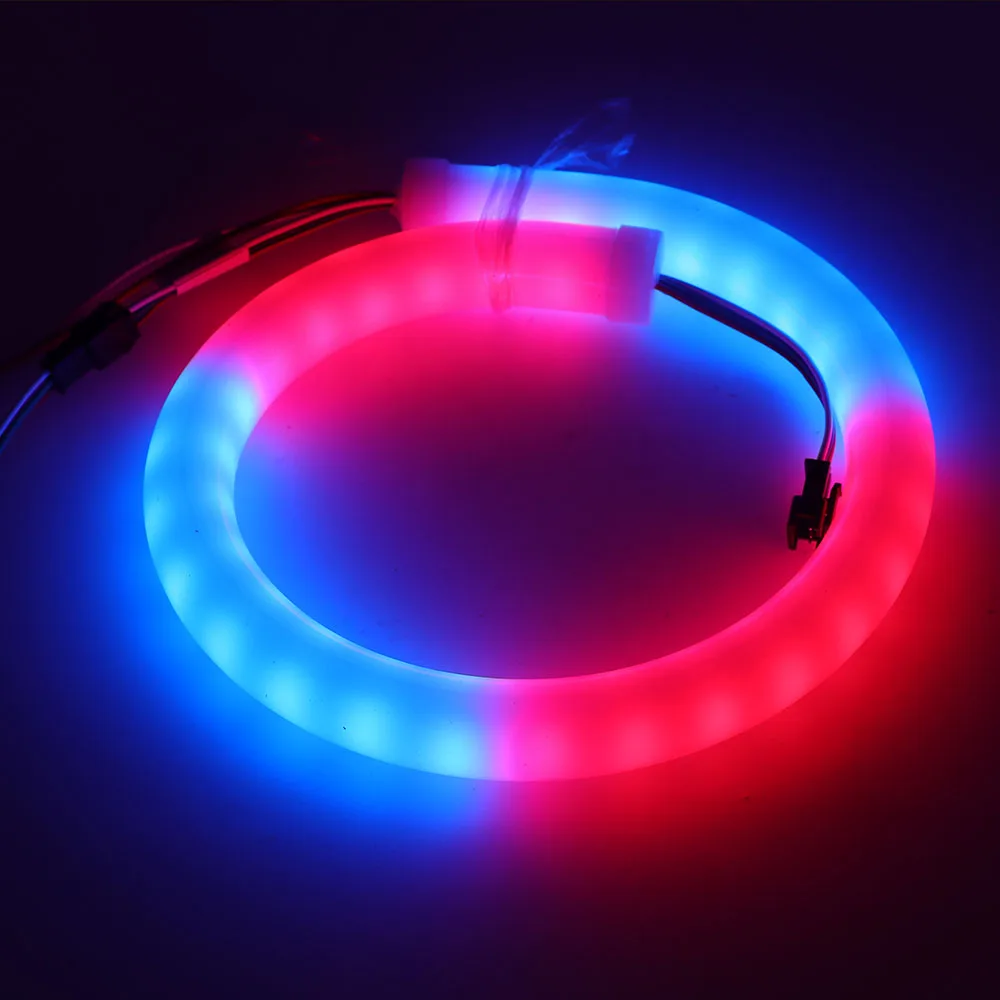 0,5 м 1 м 2 м Светодиодная лента DC5V SK6812 RGB Полноцветный пиксельный светильник 60 светодиодный s/M 5050 круглый неоновый светильник гибкий с RF WS2812B контроллер