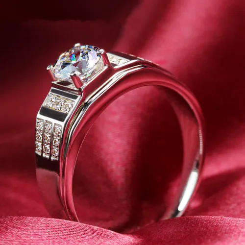 Античные акценты 0.8Ct 6 0 мм тестовое положительное Moissanite мужское кольцо тест