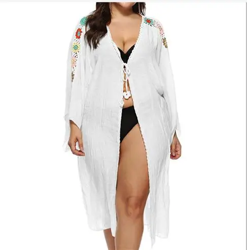 White Dress Bknin размера плюс купальный костюм Одежда для пляжа туника сексуальные закрывающие платья белый купальный костюм однотонный бежевый пляжная одежда для женщин Лето - Цвет: White Dress