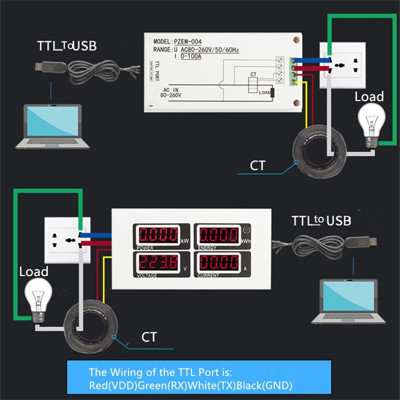 CNIM Горячая Однофазный Ac Led Ватт метр счетчик энергии 220V100A Вольт Ампер ватт кВтч