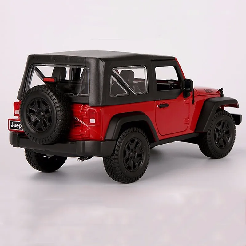 1/18 масштаб красный Jeep Wrangler Willys литая модель автомобиля внедорожная модель дорожного транспортного средства игрушки для детей подарки коллекции