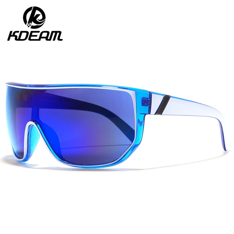 Мужские большие солнцезащитные очки KDEAM Непродуваемые квадратные затемненные в