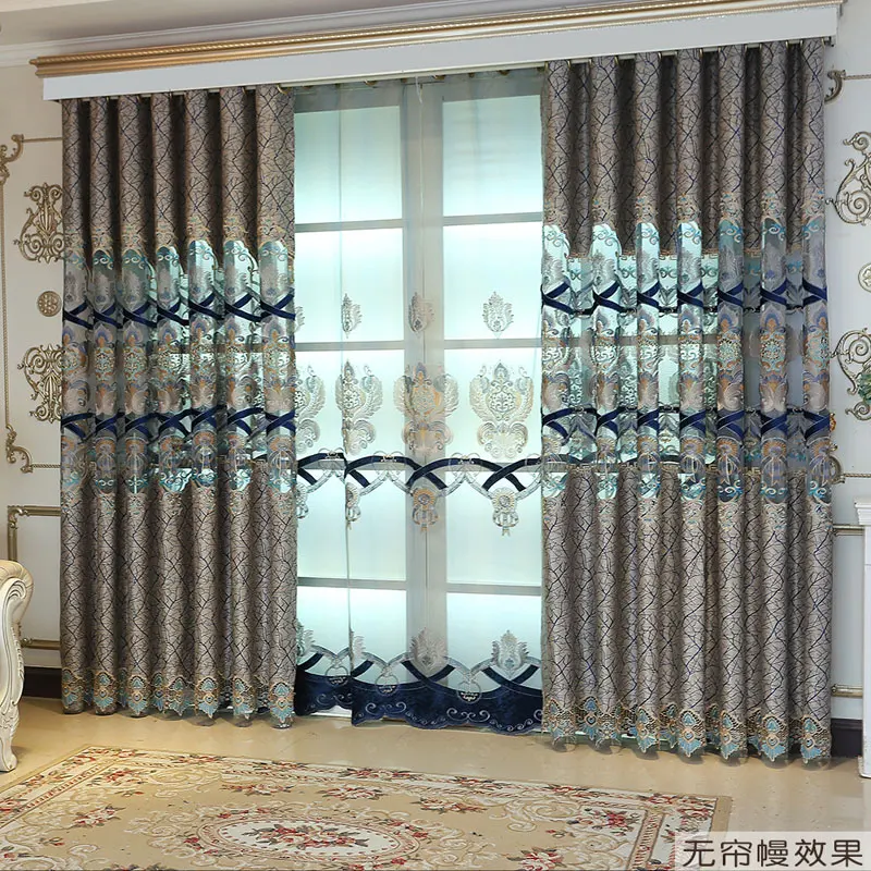 2018 новые роскошные европейские шторы с вышивкой из высококачественного тюля для