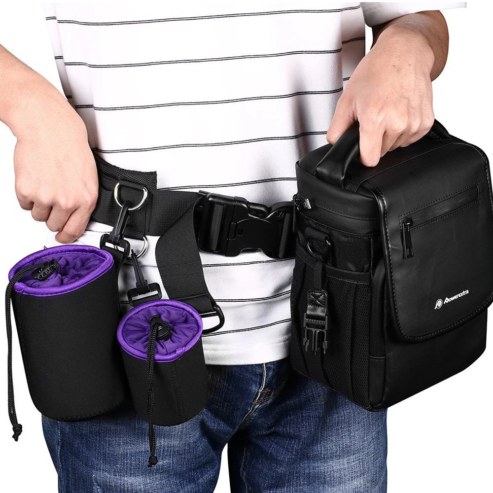 Adjustable Black Waist Strap DSLR Camera Belt Nylon Functional Lens Bag Buckle for | Электроника