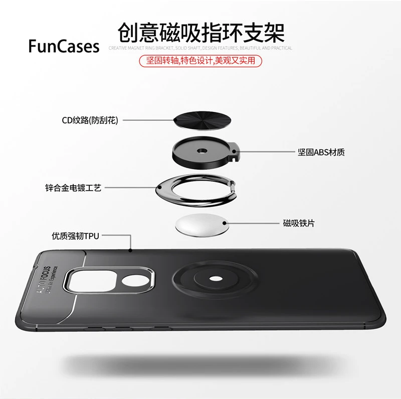 Для huawei mate 20 Pro роскошный мягкий Силиконовый Стенд кольцо противоударный