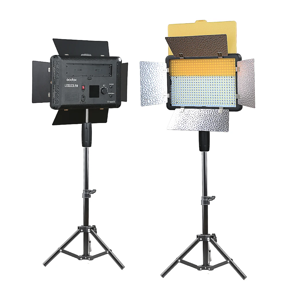 2X Godox LED500LR 5600K студийный видео свет с отражателями + пульт дистанционного