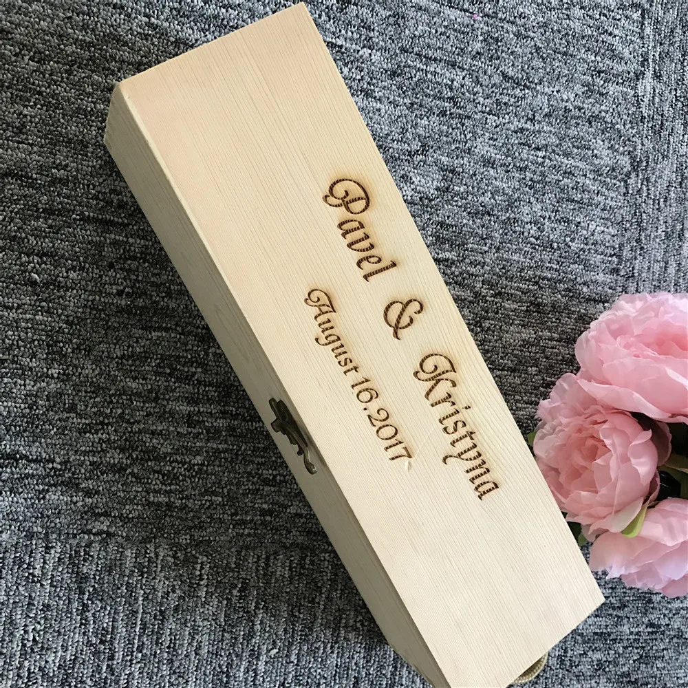 Пользовательские деревянный ящик вина шампанского коробка Подарочная свадьбы и