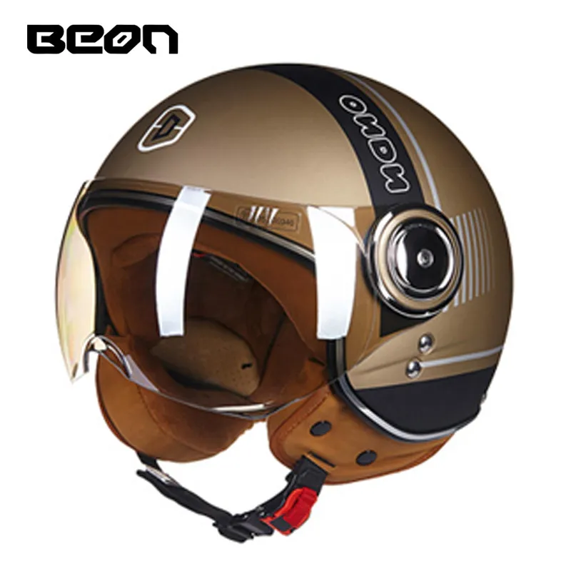 BEON B110B с открытым лицом 3/4 мотоциклетный шлем Casco Capacete, винтажный Ретро шлем, шлем для скутера ECE - Color: 7