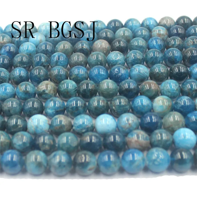 Free Shipping 6mm 8mm 10mm 12mmm Round Blue Apatite Loose Gems Stone Wholesale Beads Strand 15&quot|Бусины| |