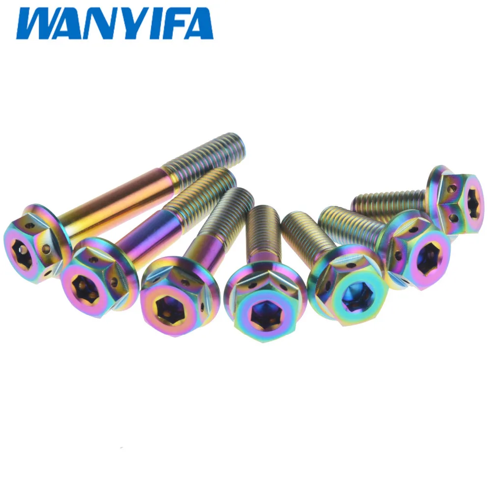 Wanyifa Титан m10 x 20 25 30 35 40 45 55 мм Шаг 1.5 с шестигранной головкой фланец винт мотоцикл