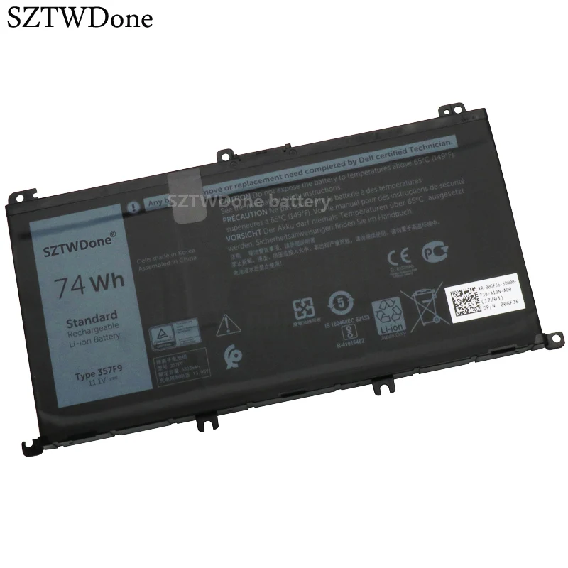 

SZTWDone 357F9 Laptop battery For DELL Inspiron 15-7000 15-5576 15-5577 15-7557 15-7559 15-7566 15-7567 15-7759 INS 15PD-1748B