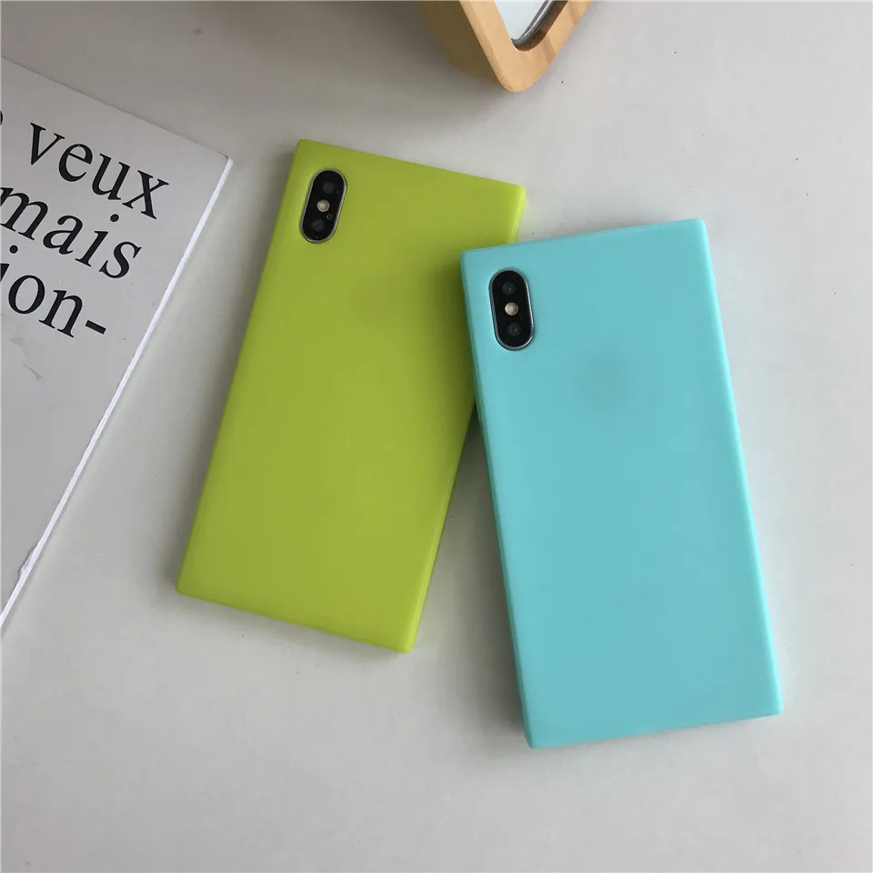 Чехол для iPhone X квадратные карамельные Цвет силиконовый чехол ТПУ плотная мягкий