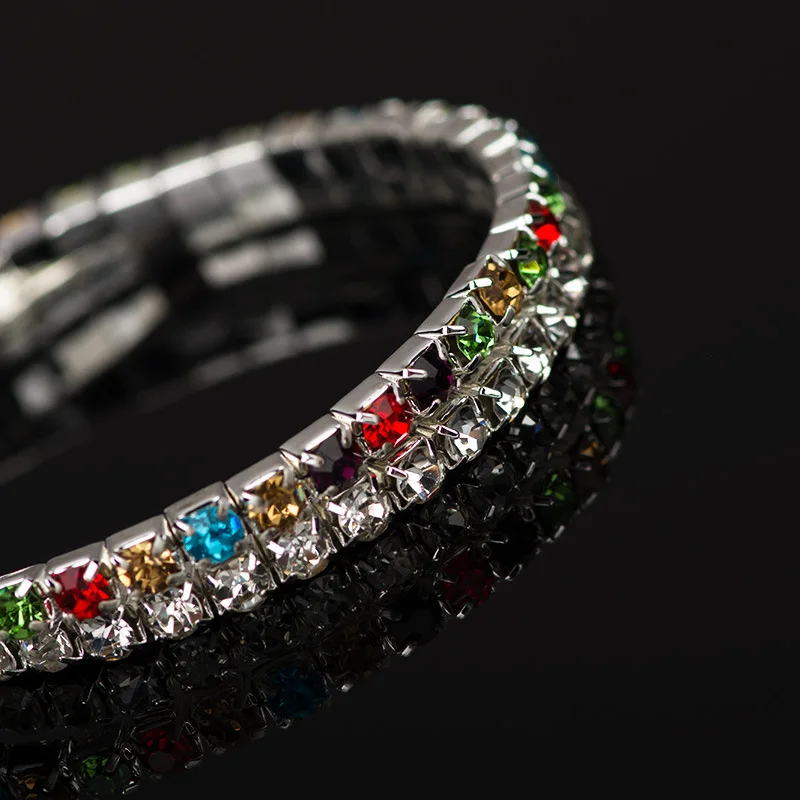 Женские Эластичные Браслеты Стразы с кристаллами 12 шт. | Украшения и аксессуары