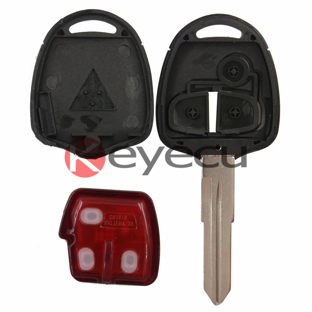 Keyecu Uncut Remote Key Fob 2 Button 433MHz for Mitsubishi Outlander L200 Shogun Lancer Right Keyway | Автомобили и мотоциклы