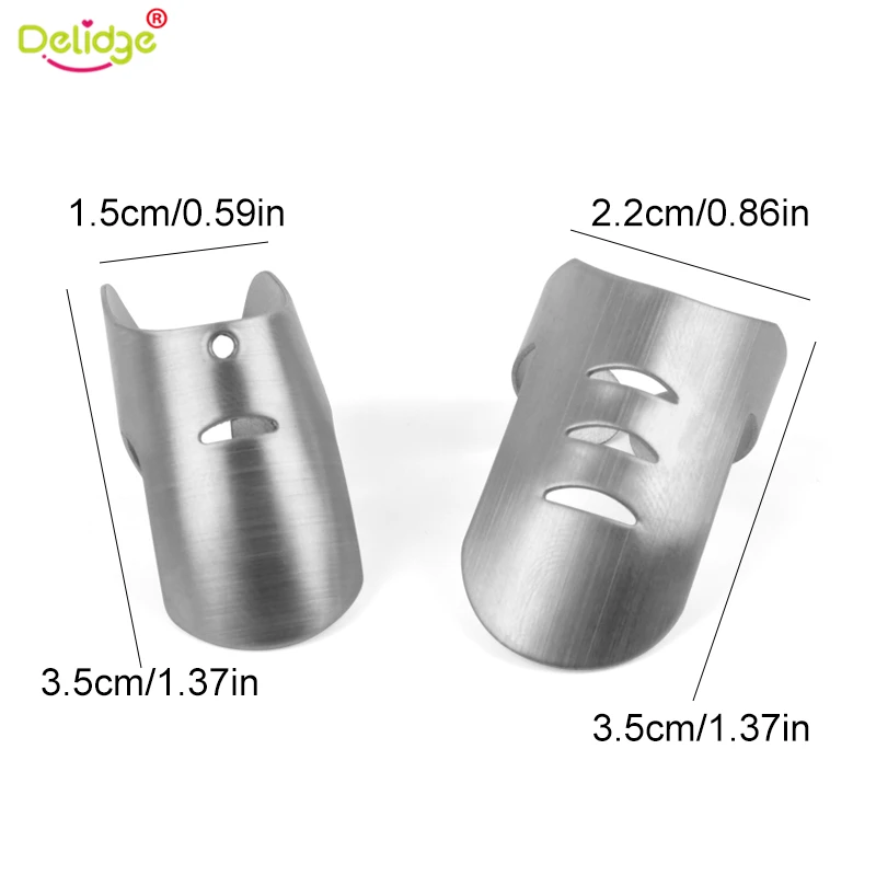 

Delidge 4 pcs/set Finger Protector Stainless Steel Adjustable Hand Guard Chopped Slice Safe Cooking Tool Finger Protection Tool